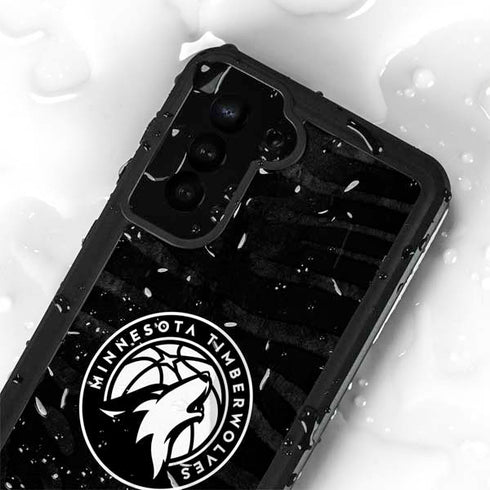 NBA Minnesota Timberwolves Black Animal Print Galaxy S24 Plus Waterproof Case